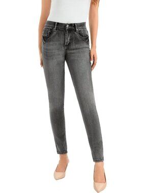 Dusty Gray Classic Stretch Skinny Shaping Jeans for Women - Flattering Fit
